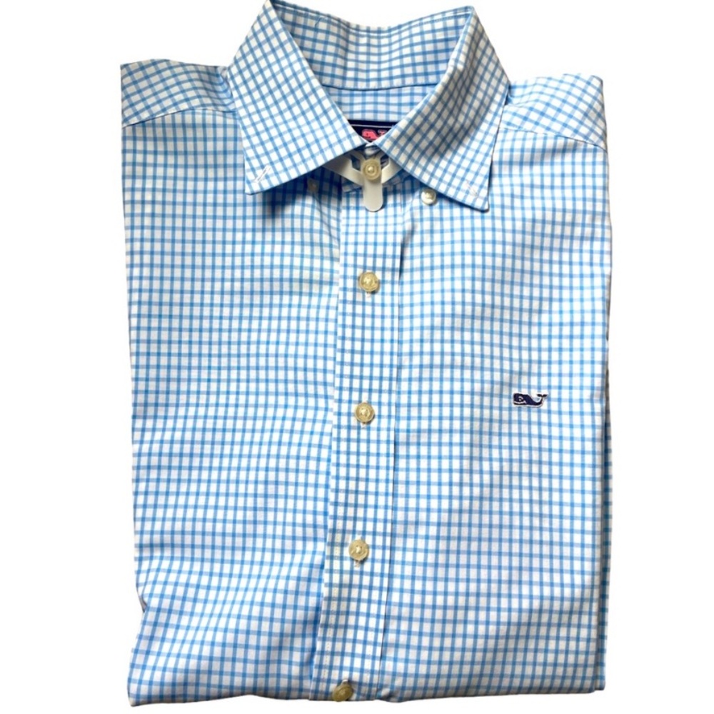 Vineyard Vines Men's Cotton Whale Shirt Button Down Blue White Size Small NWOT